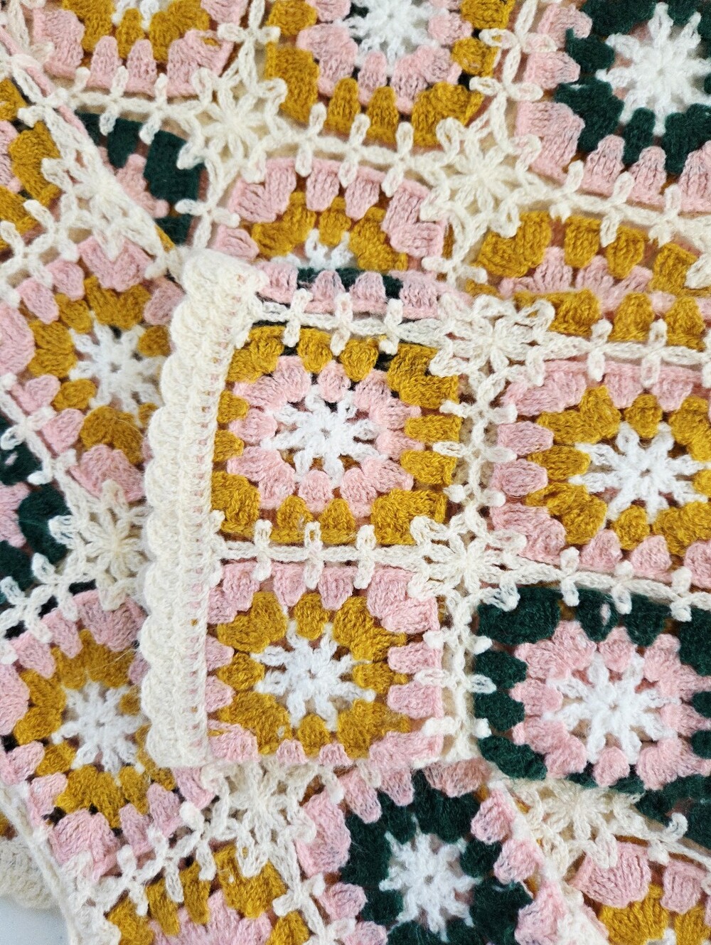 Rebellian Again Boho Crochet Sweater Cream, Mustard, Pink, Dk Green small - Picture 2 of 10